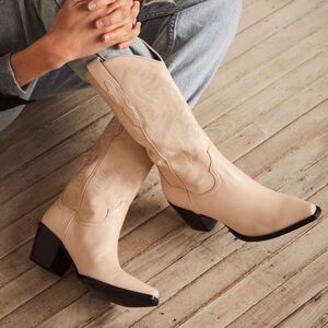 NIB Jeffrey Campbell Dagget Western Boot in Natural Leather - Size 9